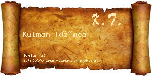 Kulman Tímea névjegykártya
