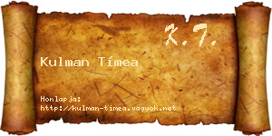 Kulman Tímea névjegykártya